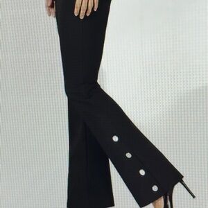 INC Women’s Deep Black Boot Leg Mid Rise Embellished Dress Pants Size 6